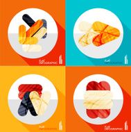 Geometric infographic set in trendy flat style N19