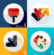 Geometric infographic set in trendy flat style N20