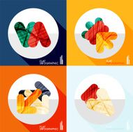 Geometric infographic set in trendy flat style N21
