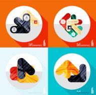 Geometric infographic set in trendy flat style N23