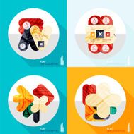 Geometric infographic set in trendy flat style N24