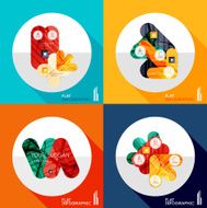 Geometric infographic set in trendy flat style N25