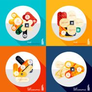 Geometric infographic set in trendy flat style N27