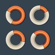Infographic Chart Ring Diagram Set Vector