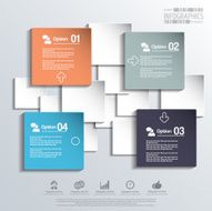 Abstract 3D paper Infographic N40