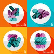 Geometric infographic set in trendy flat style N28