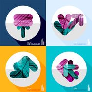 Geometric infographic set in trendy flat style N29