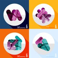 Geometric infographic set in trendy flat style N30