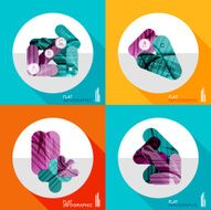 Geometric infographic set in trendy flat style N31