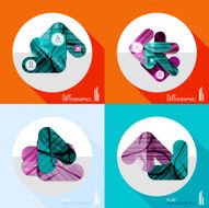 Geometric infographic set in trendy flat style N32