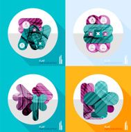 Geometric infographic set in trendy flat style N33