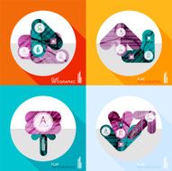 Geometric infographic set in trendy flat style N34