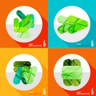 Geometric infographic set in trendy flat style N35