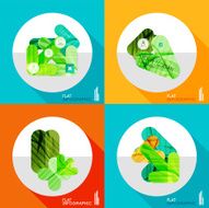 Geometric infographic set in trendy flat style N38