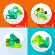 Geometric infographic set in trendy flat style N39