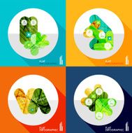 Geometric infographic set in trendy flat style N41