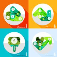 Geometric infographic set in trendy flat style N42