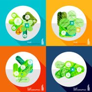 Geometric infographic set in trendy flat style N43