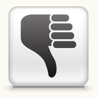 Square Button with Thumbs Down interface icon