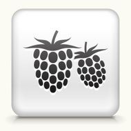 Square Button with Two Raspberries