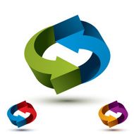 Arrows abstract loop symbol vector conceptual pictograms