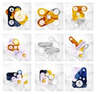 Collection of 9 arrow infographic layouts N15