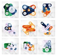 Collection of 9 arrow infographic layouts N25