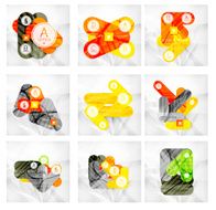 Collection of 9 arrow infographic layouts N33