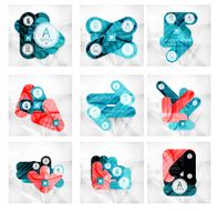 Collection of 9 arrow infographic layouts N36