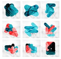 Collection of 9 arrow infographic layouts N37