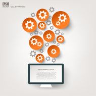 Flat abstract background with web icons Interface symbols Cloud computing N15