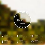 Summer abstract blurred defocused background with travel label Holidays sea N3