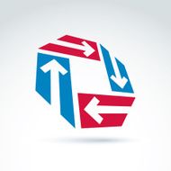 3d loop sign circulation and rotation icon