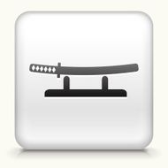 Square Button with Katana Sword