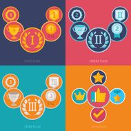 Vector gamification icons in flat style