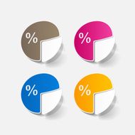 paper sticker Business pie chart N5