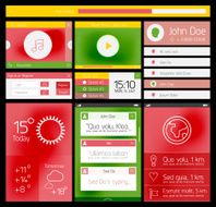 Ui flat web and mobile element