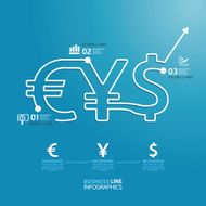 business diagram money currency line style template N2