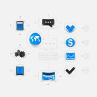 Set of business icons N73