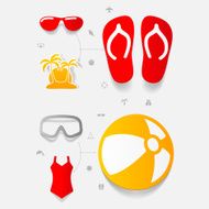 Set of summer tourism icons N341