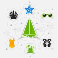Set of summer tourism icons N343