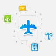 Set of summer tourism icons N347