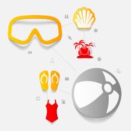 Set of summer tourism icons N349