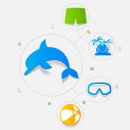 Set of summer tourism icons N351