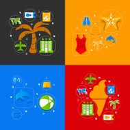 Set of summer tourism icons N353