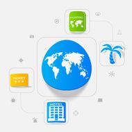 Set of summer tourism icons N354
