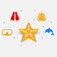 Set of summer tourism icons N355
