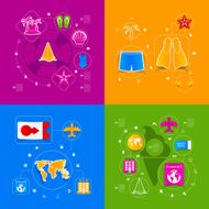 Set of summer tourism icons N356