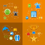 Set of summer tourism icons N357