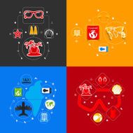 Set of summer tourism icons N358